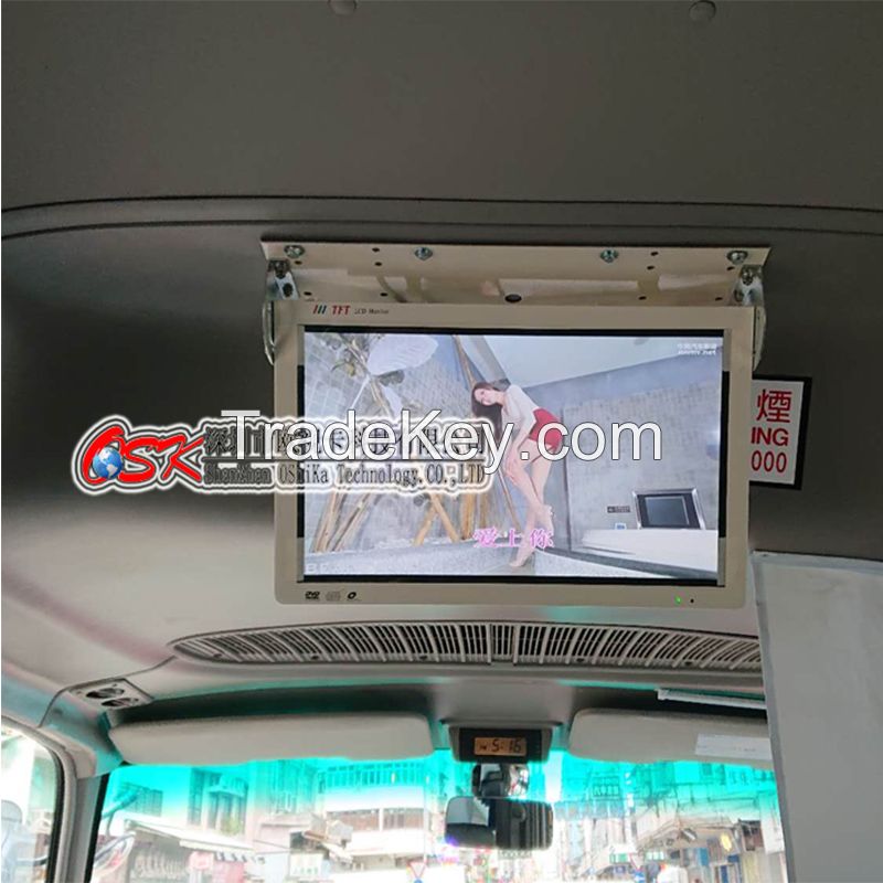 OSK QZ-2151 AV input 21.5inch Bus LCD Monitor Folding Car Display Monitor ROOF AV Video Input /Bus Monitor 24v12V