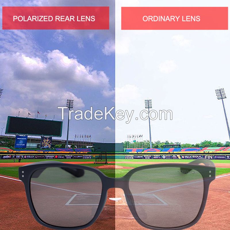 Retro black frame tan sunglasses driving sunscreen Korean version of orange glasses change color myopia sunglasses tide HSP21283-PX01