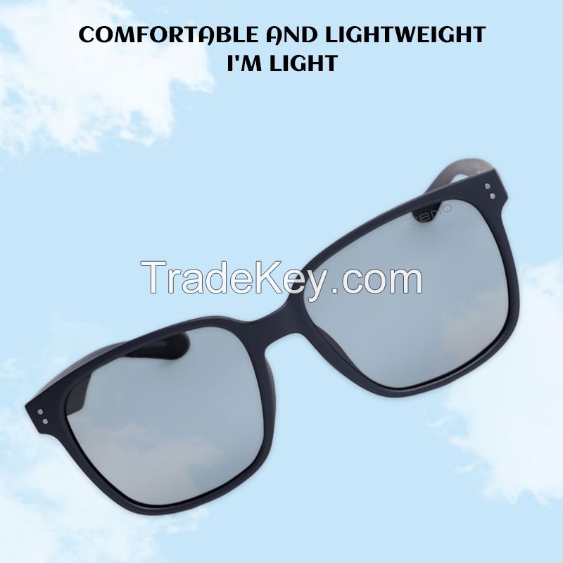 Retro black frame tan sunglasses driving sunscreen Korean version of orange glasses change color myopia sunglasses tide HSP21283-PX01