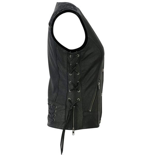 Womens Vest with Grommet and Lacing Accents