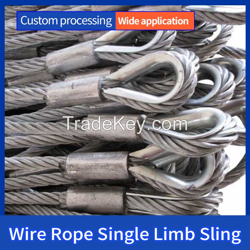 Sanlonghengli-Factory Wholesale Single Leg Wire Rope Sling wire rope sling with shackle/Customized/Contact customer service before placing an order