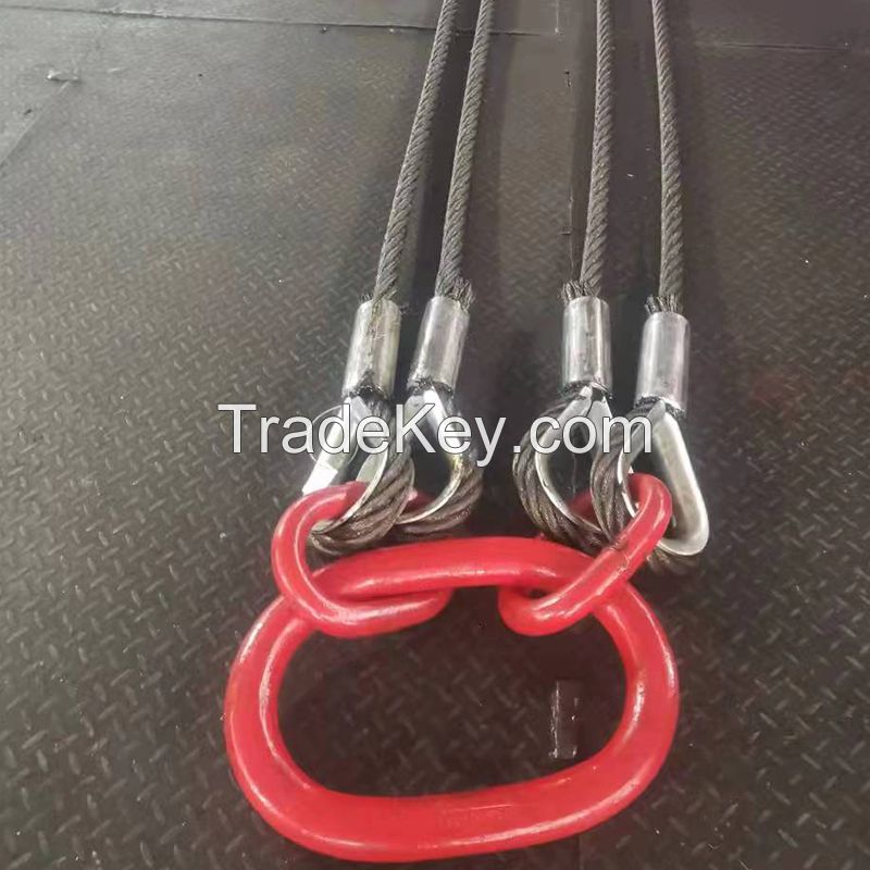 Sanlonghengli-Safe and Durable Steel Wire Rope Four Limb Slings for Crane Engineering Hoisting/Customized/Contact customer service before placing an order