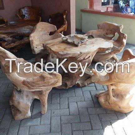 IREA teakwood and root furniture set