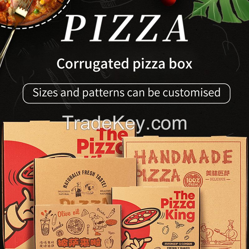 Corrugated pizza box Sizes and patterns can be customised