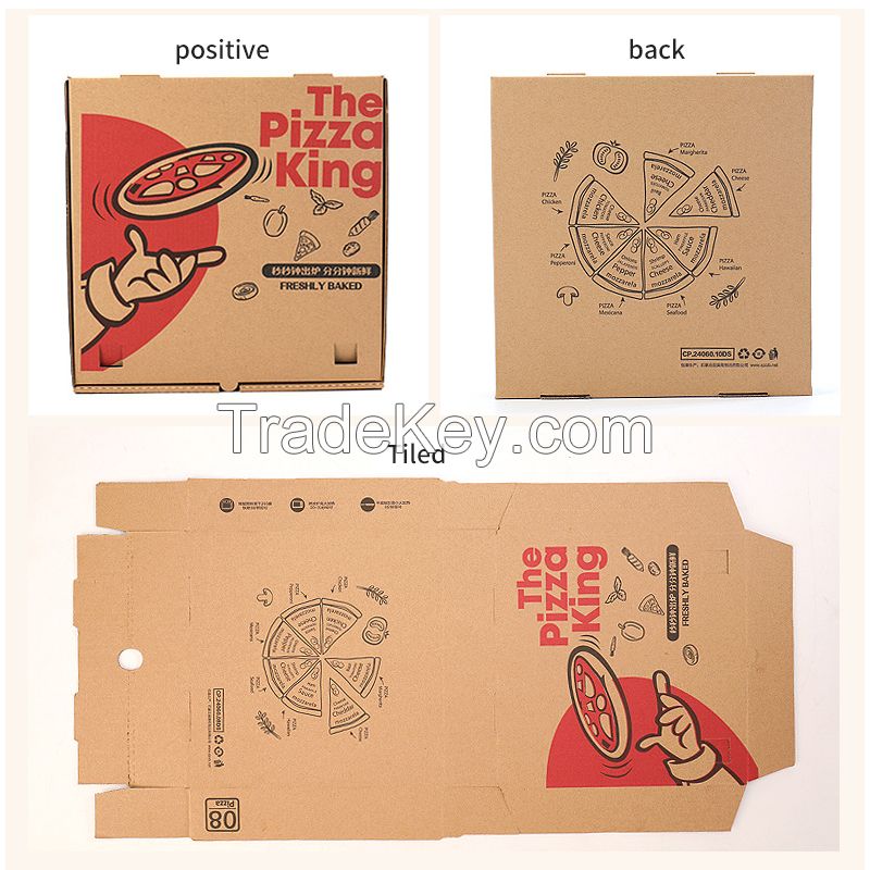 Corrugated pizza box Sizes and patterns can be customised