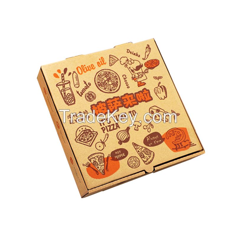 Corrugated pizza box Sizes and patterns can be customised