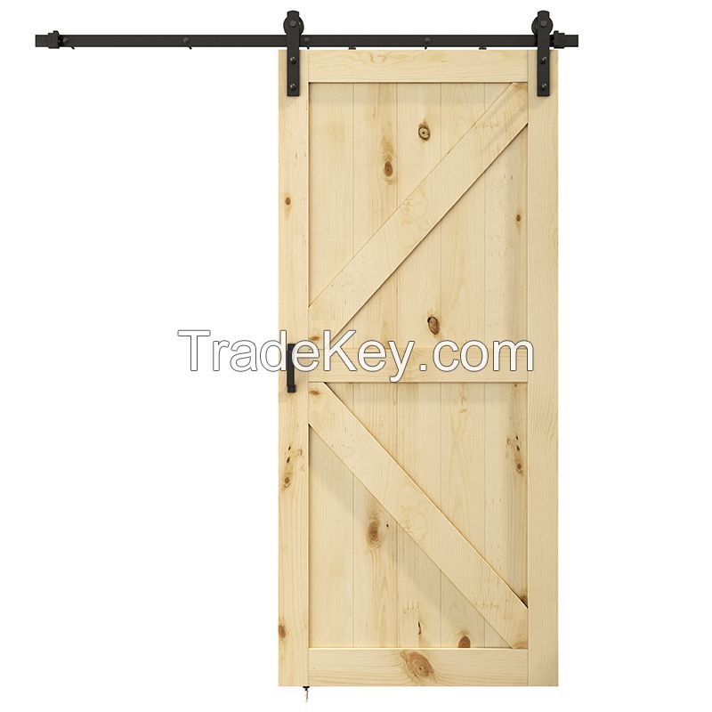 Nordic Solid Wood Barn Door Hanging Rail Door Custom