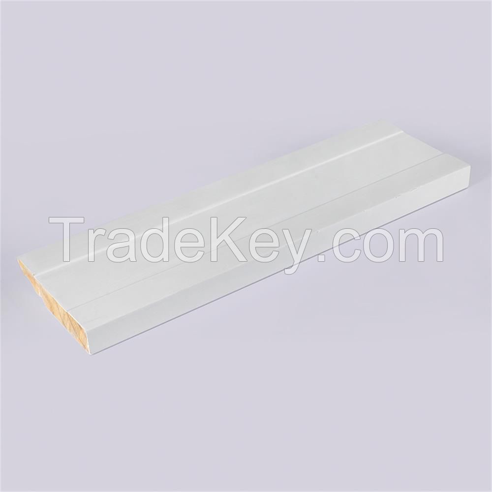 White gesso coating 4 sides and water-based primer for 3 side FJEG radiata Pine baseboard