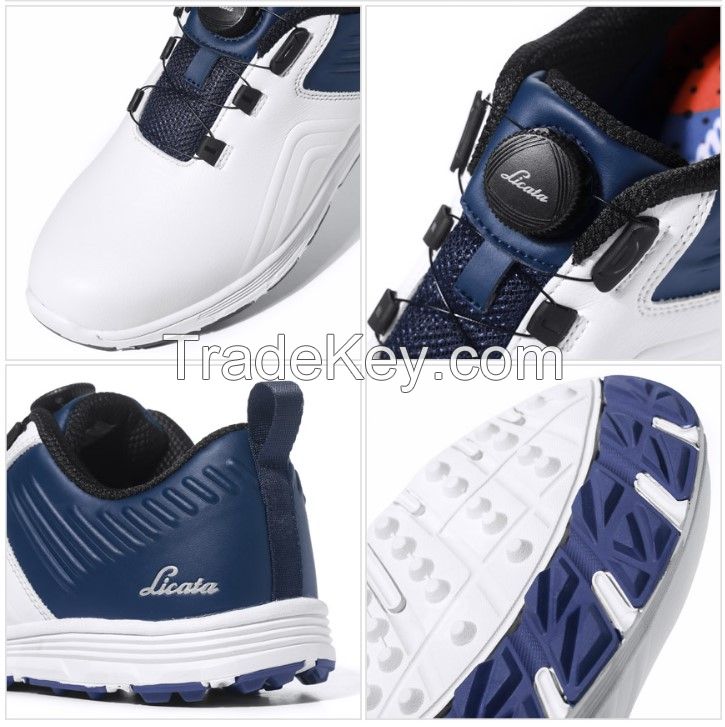 Licata) Ondas Dial Mens Spikeless Golf Shoes D37101 (Color: Navy + White, Size: 270)