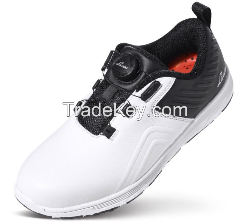 Licata) Ondas Dial Mens Spikeless Golf Shoes D37101 (Color: Black + White, Size: 250)