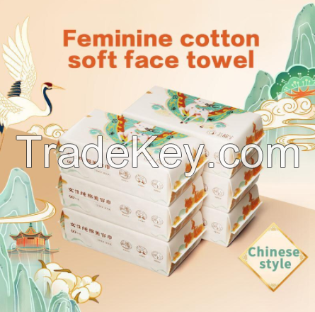 100% Soft Tissue Wet and Dry Disposable Cleansing Face Towels for Facial Treatment