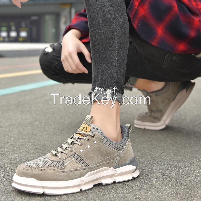 Men's style fashion with leather casual shoes non-slip wear support mailbox contact