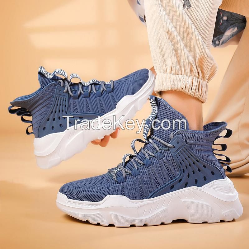 Men's high-fashion fly weaving casual sneakers cool cool style support mailbox contact