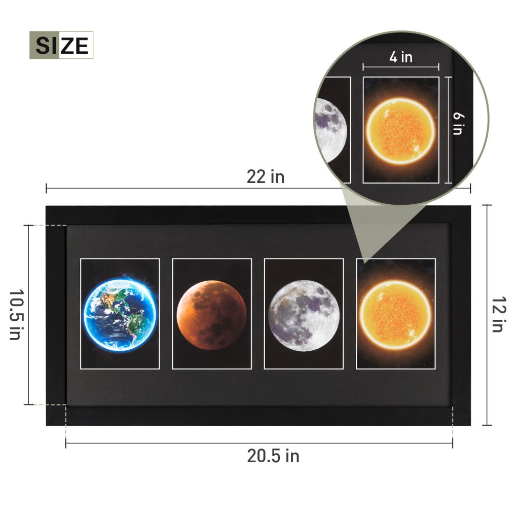 non-reflective glass protective grade picture frame (four-square grid