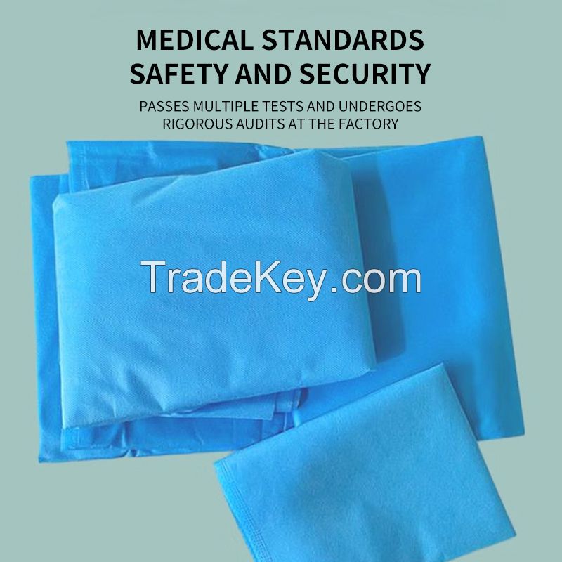 Disposable bed linen cover pillowcase hotel travel supplies 3-piece medical care pad quilt bag blue Quilt bag 1 bag 1 set from 1000