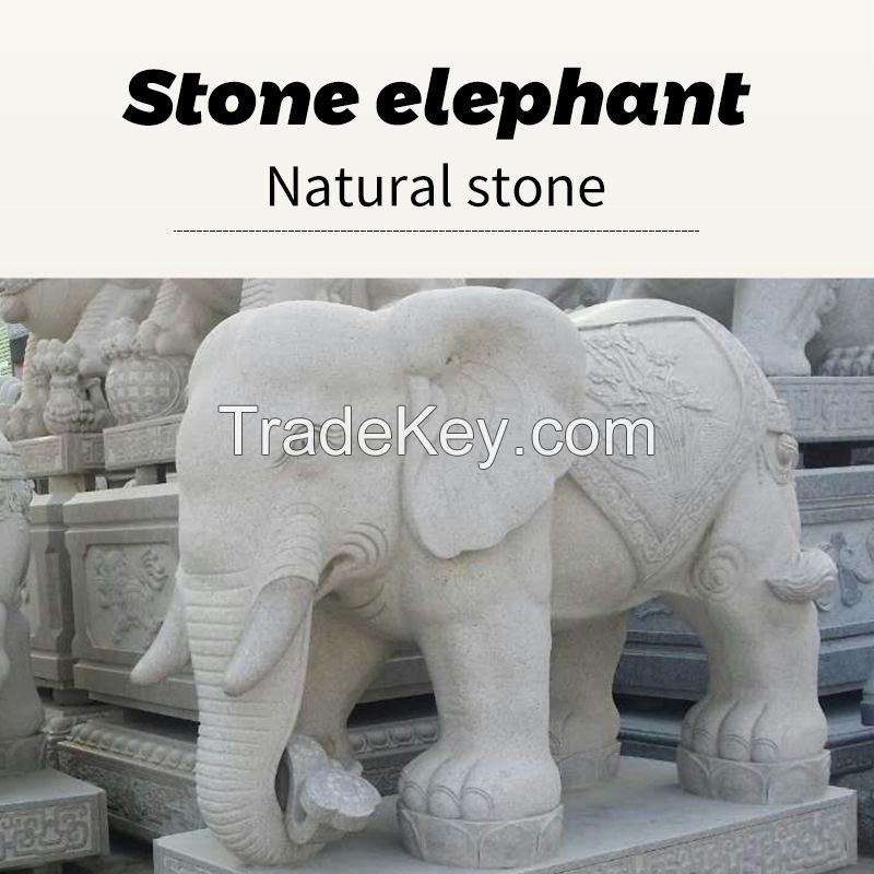 Granite white elephant stone sculpture (can be customized)