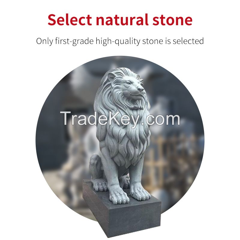 Granite Hong Kong dollar lion stone sculpture (can be customized)