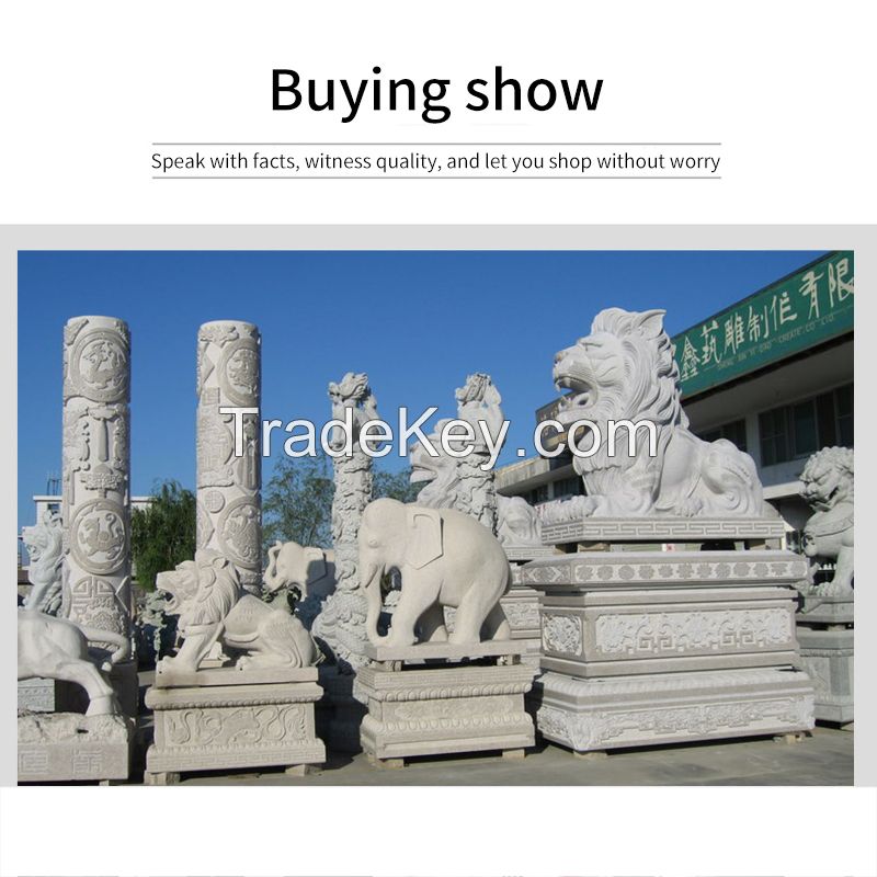 Granite Hong Kong dollar lion stone sculpture (can be customized)