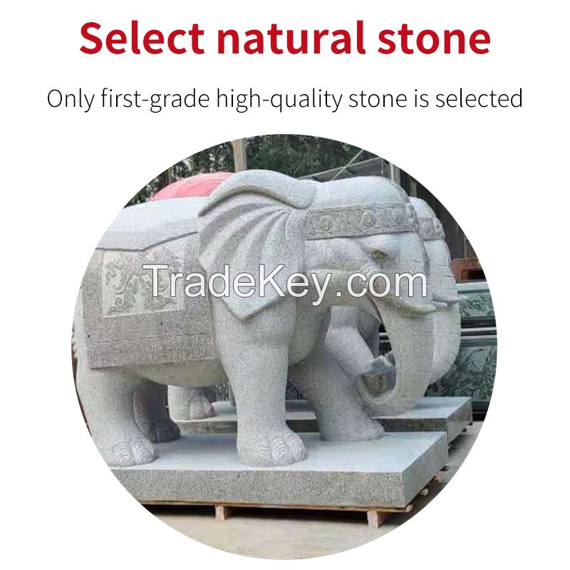Granite white elephant stone sculpture (can be customized)
