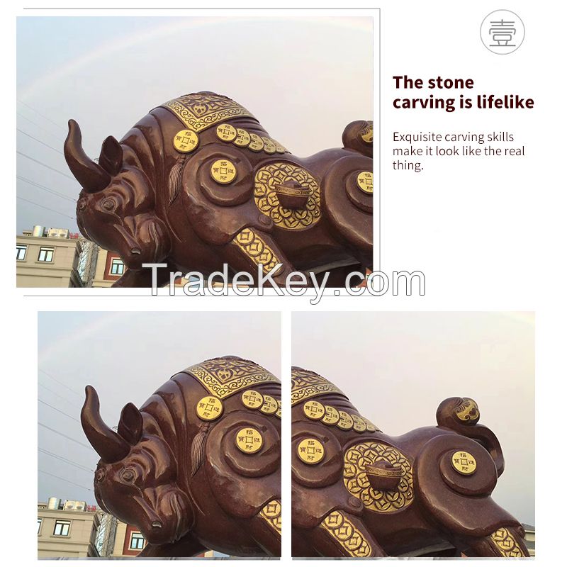 Granite bullfighting stone sculpture (can be customized)