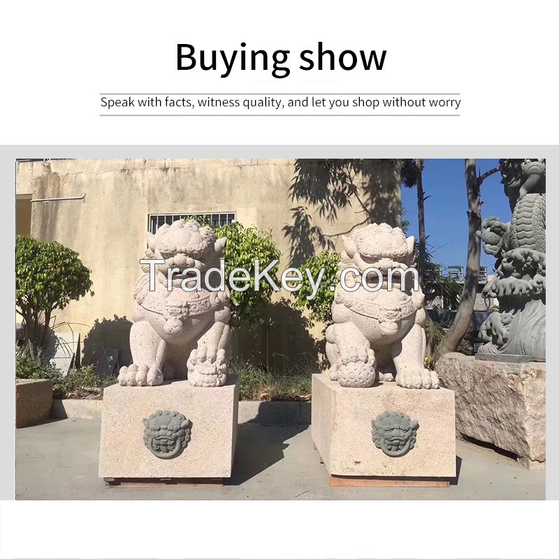 Beijing lion stone carving (can be customized)