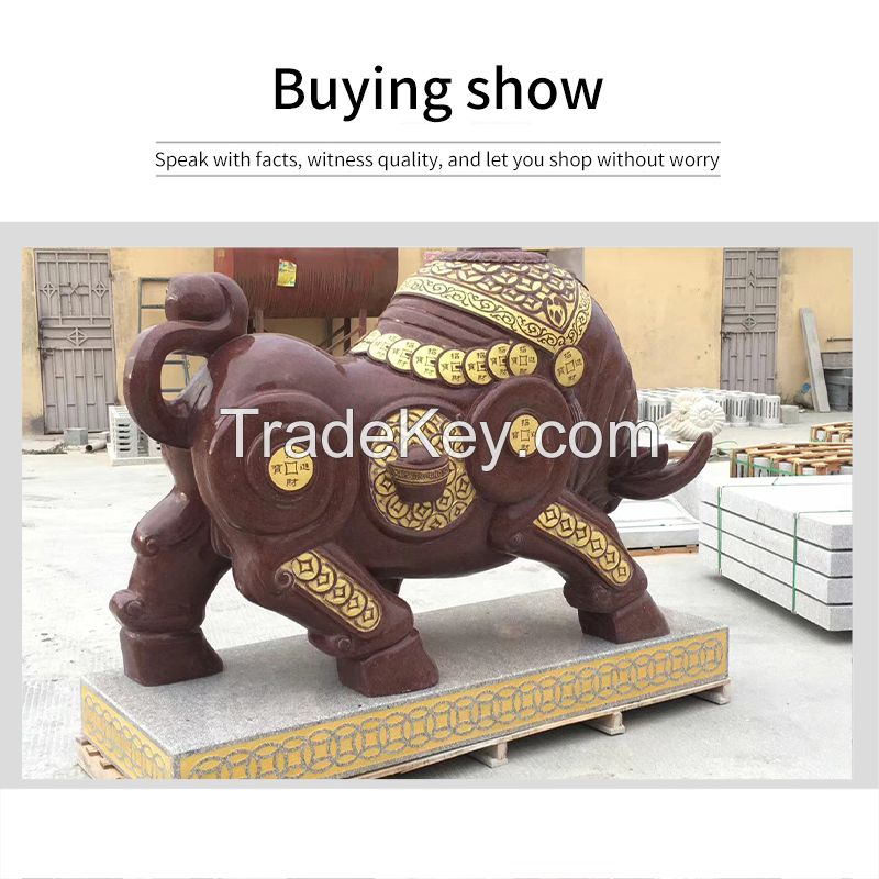 Granite bullfighting stone sculpture (can be customized)