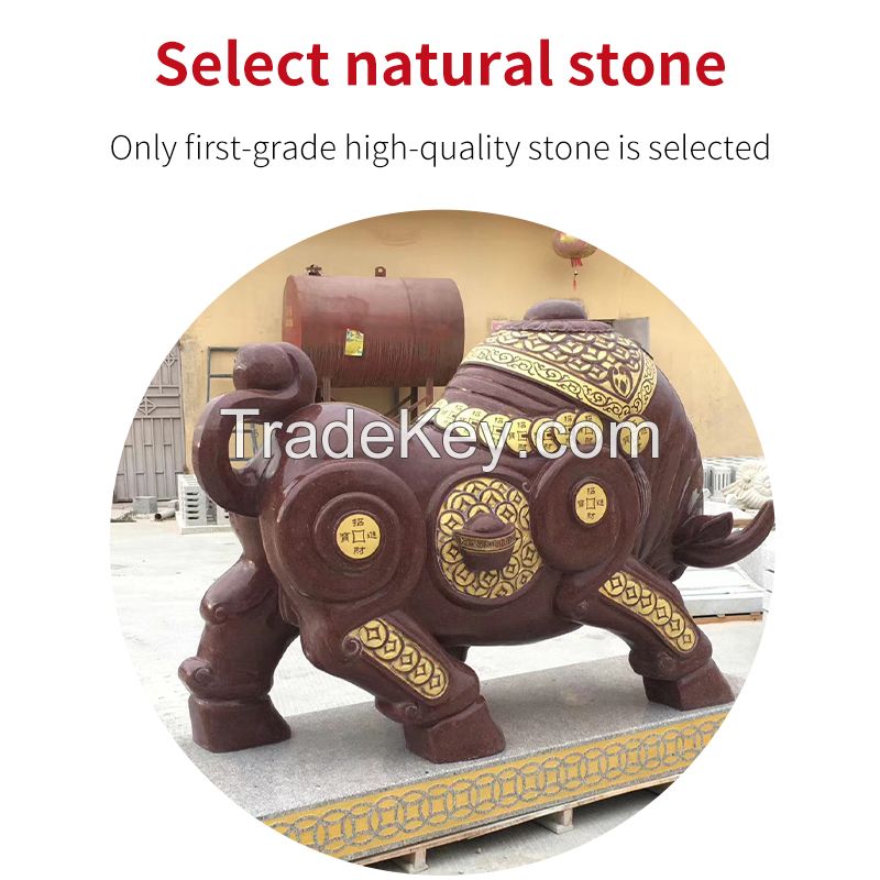 Granite bullfighting stone sculpture (can be customized)