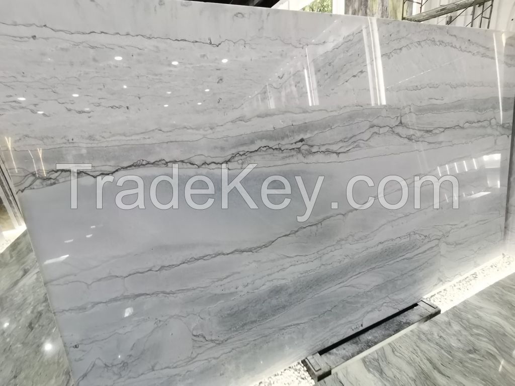 Custom calacatta white marble natural stone polished marble tiles marble floor wall tiles countertop  