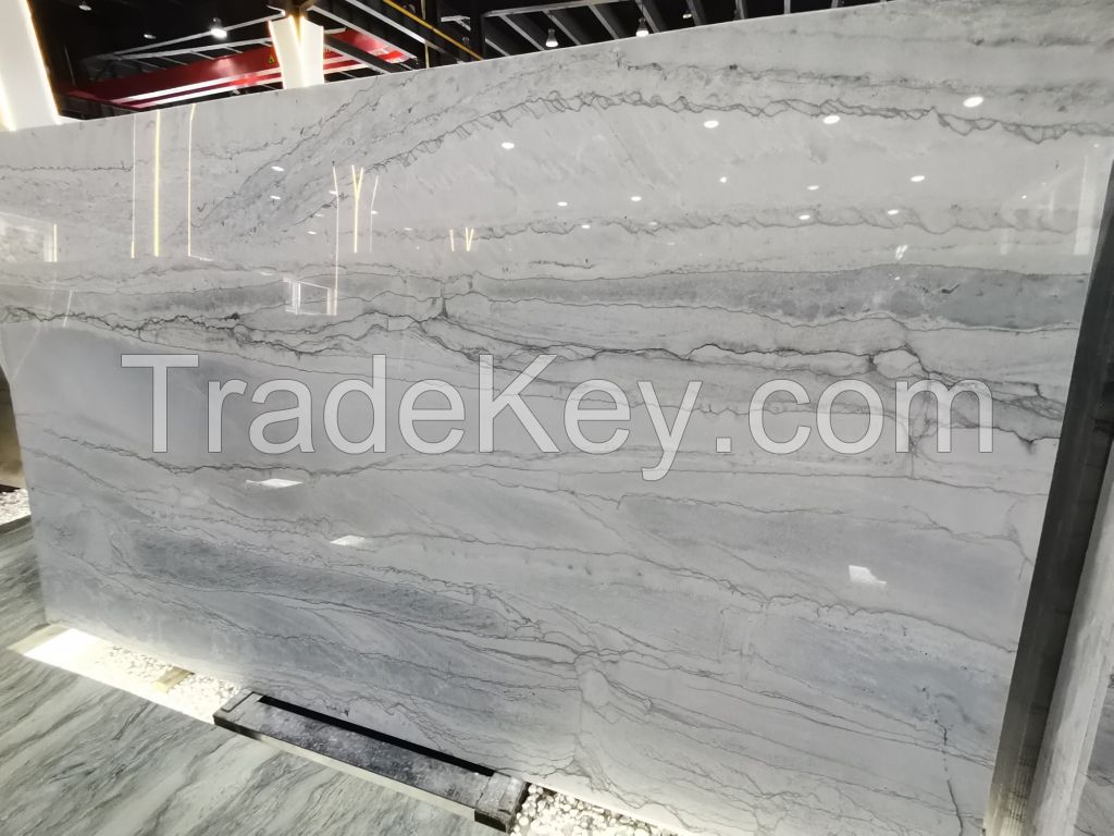 Custom calacatta white marble natural stone polished marble tiles marble floor wall tiles countertop  