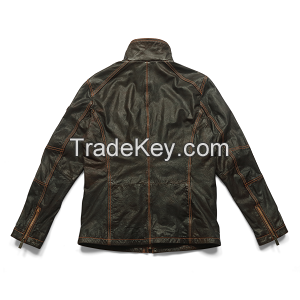 Men's Cowhide Leather Parka