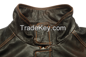 Men's Cowhide Leather Parka