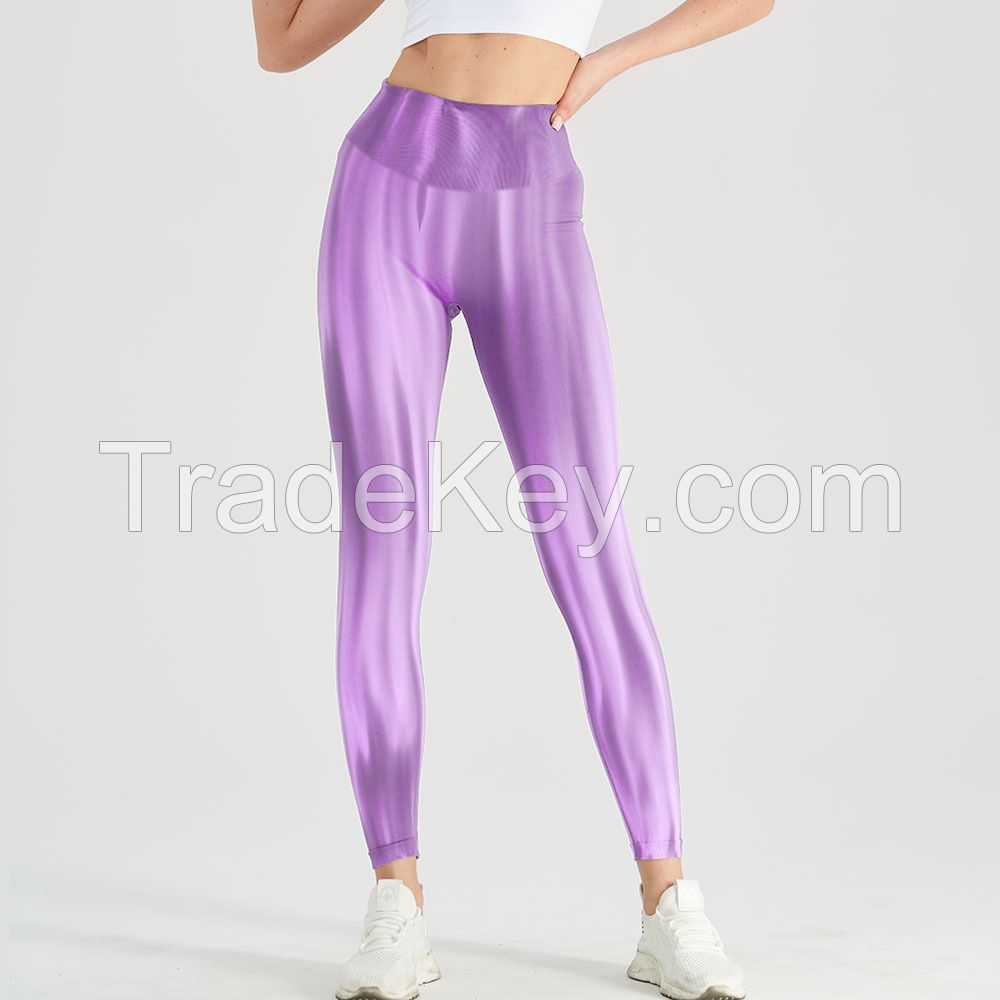  New Tie-Dye Aurora Buttock Lifting Seamless Yoga Pants Tight Sports Pants