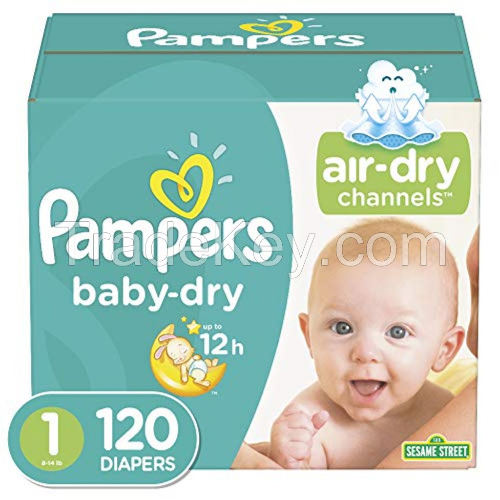 Bulk Pampers baby dry diapers super pack size newborn