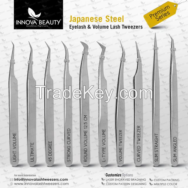 Rose Gold Eyelash Extension Tweezers Under Your Private Label / Tweezers For Eyelash Extension By INNOVA Pakistan