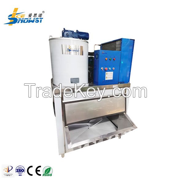 1Ton Small Water Cooled SS304 Commercial Freshwater Flake Ice Machine For Supermarket