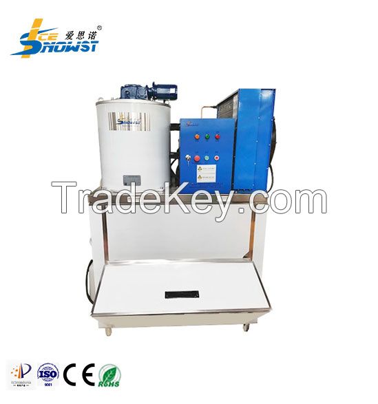 1Ton Small Water Cooled SS304 Commercial Freshwater Flake Ice Machine For Supermarket