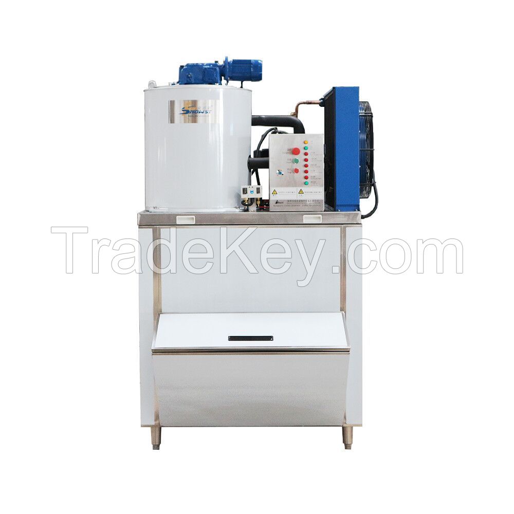 Icesnow 1000kg/day Automatic Flake Ice Machine For Fish Processing
