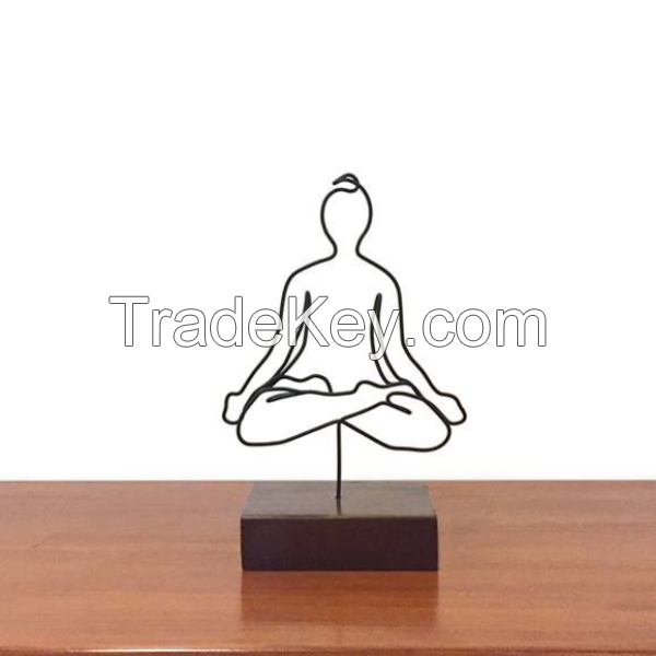 Yoga pose wire sculpture