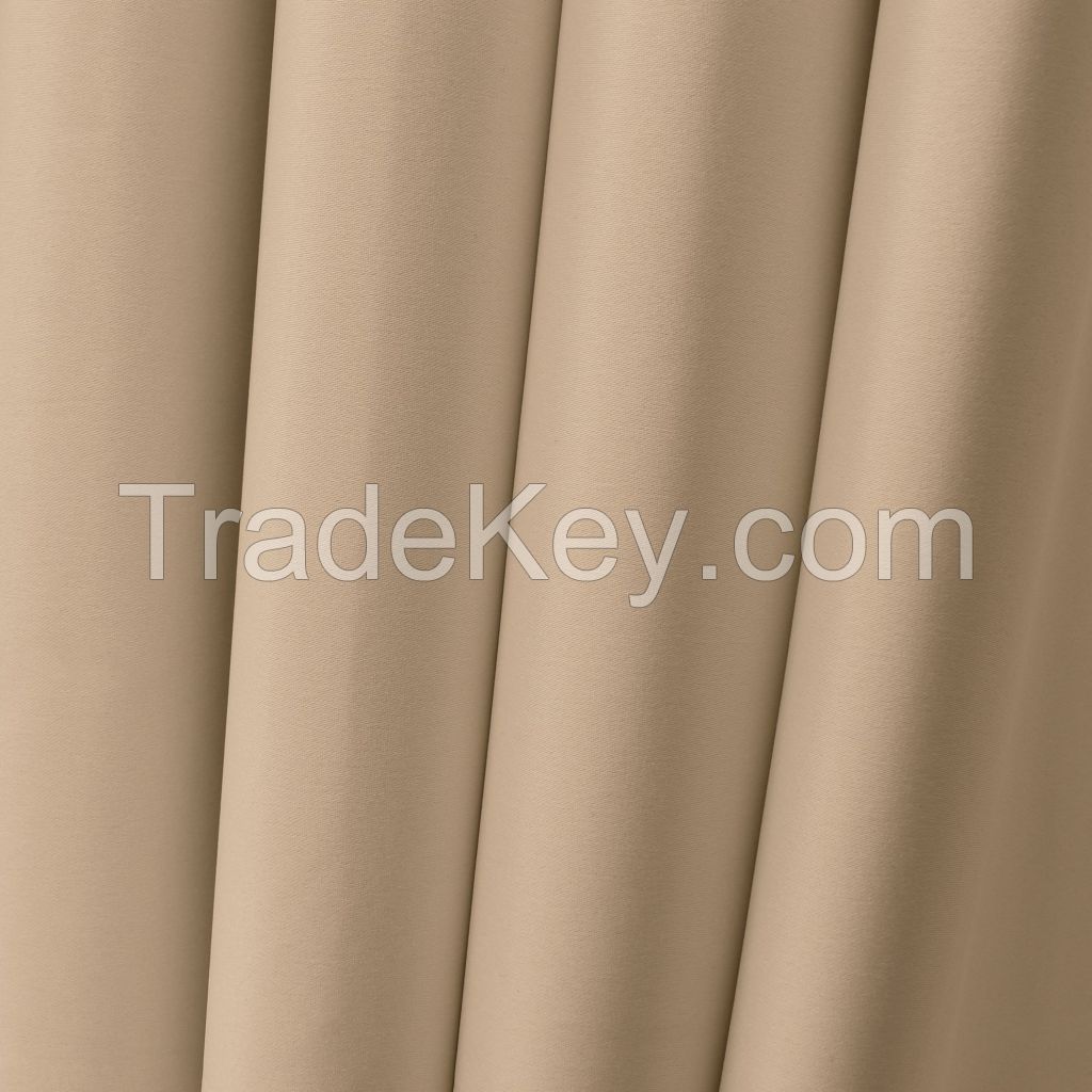 100% Blackout Satin Curtains Fabric With Silicon Finish Sound And Heat Insulation