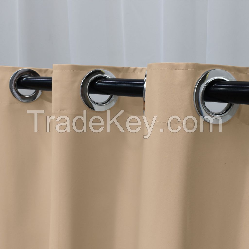 100% Blackout Satin Curtains Fabric With Silicon Finish Sound And Heat Insulation