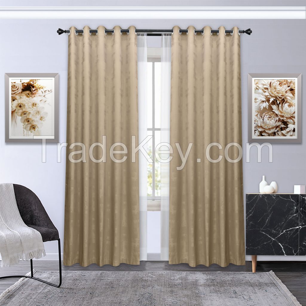 100% Blackout Textured Jacquard Curtains for Bedroom Living Room Dining Room and Kitchen Thermal Insulated Noise and Light Reducing