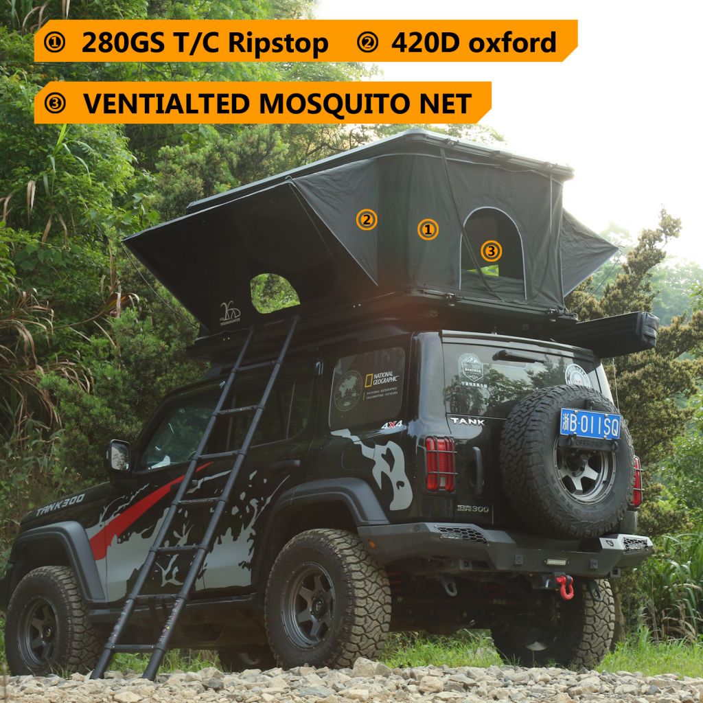 Aluminum shell rectangle rooftop tent