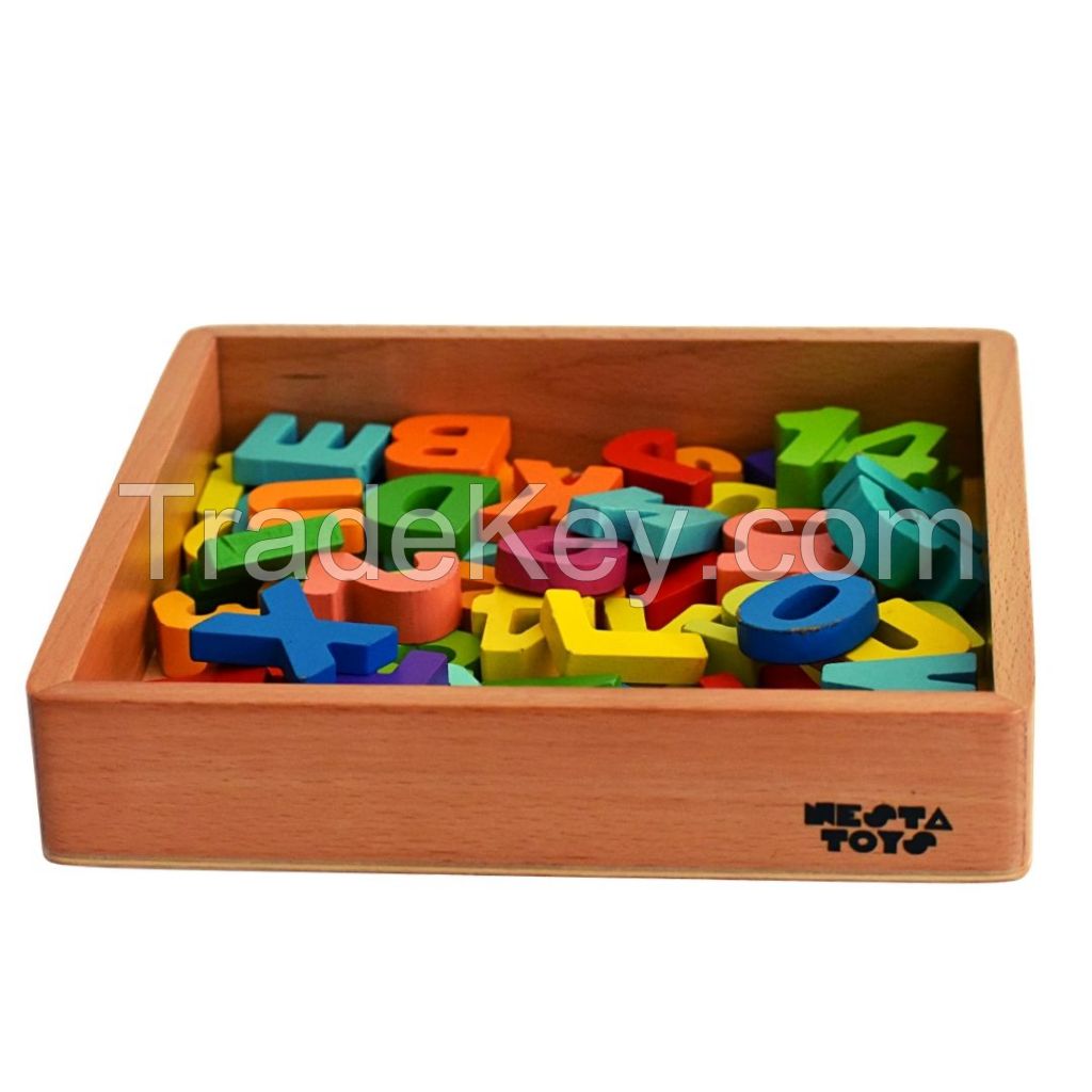 Sensory Wooden Toy Set with Montessori Tray (Beech Wood)