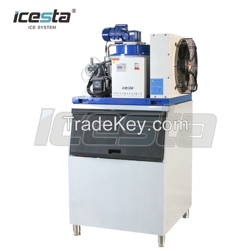 500kg Commercial flake ice machine with ice bin for super market