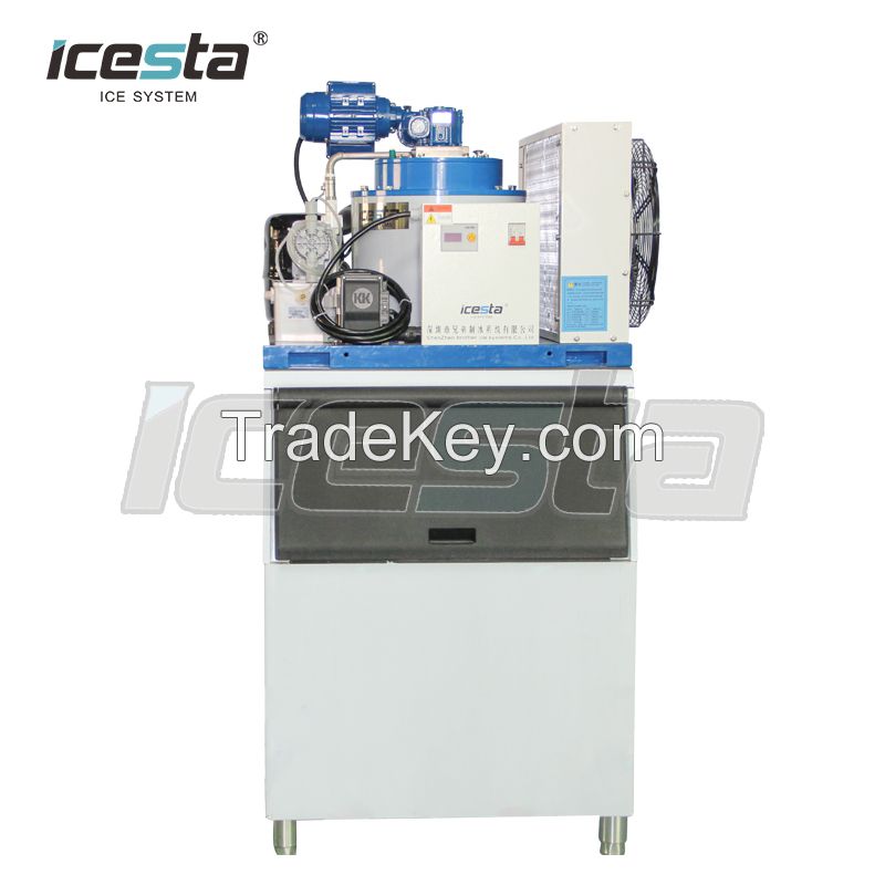 500kg Commercial flake ice machine with ice bin for super market