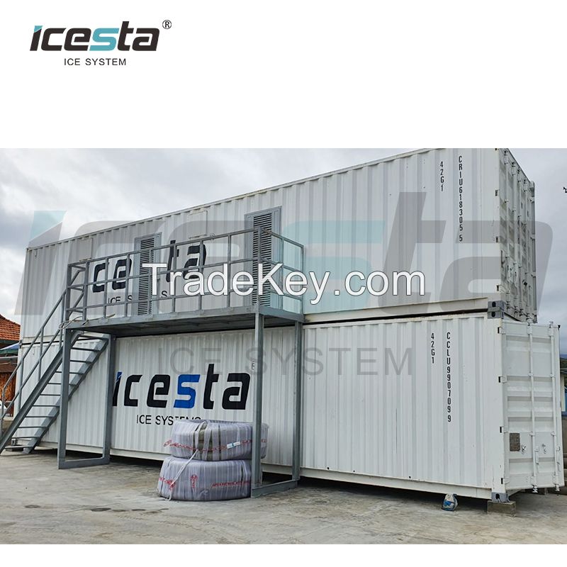 Strong Durability Icesta 20t Snowflake Ice Machine Making Snow for Skiing Resort