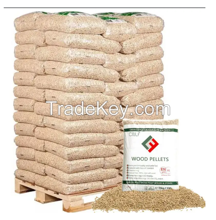 Europe Wood Pellets 15 kg Wood Pellet Din plus/EN plus-A1 Wood Bulk Stock Available Top GRADE