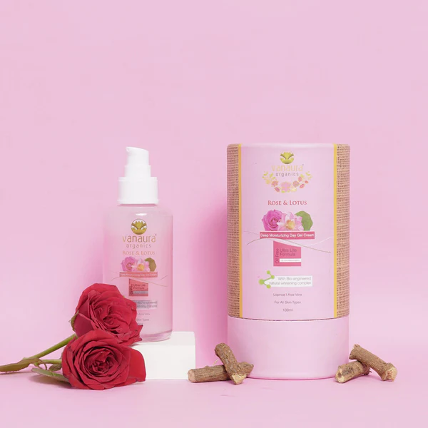 Skin Brightening Rose and lotus Deep moisturizing day gel cream With Bio-engineered natural whitening complex (For Normal/Dull/Combination skin types)
