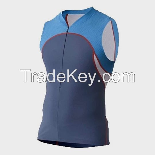 BLUE AND GREY COLOR BLOCK MARATHON TANK TOP