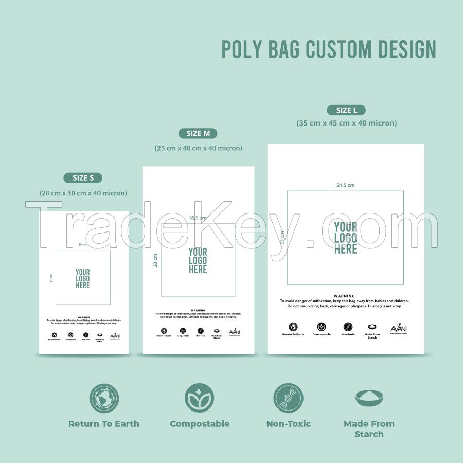 Bio Polymailer Custom Logo Polybag Cassava Multicolor